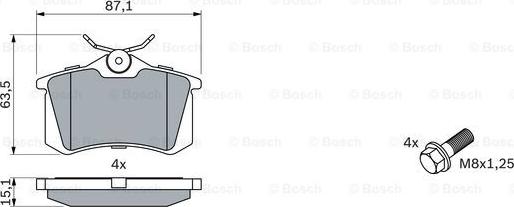 BOSCH 0 986 424 751 - Bremsbelagsatz, Scheibenbremse alexcarstop-ersatzteile.com