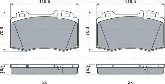 BOSCH 0 986 424 705 - Bremsbelagsatz, Scheibenbremse alexcarstop-ersatzteile.com