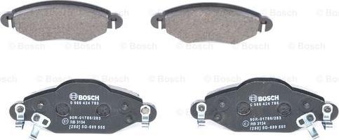 BOSCH 0 986 424 788 - Bremsbelagsatz, Scheibenbremse alexcarstop-ersatzteile.com