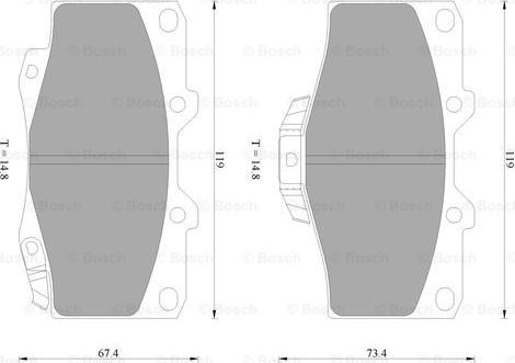 BOSCH 0 986 505 798 - Bremsbelagsatz, Scheibenbremse alexcarstop-ersatzteile.com