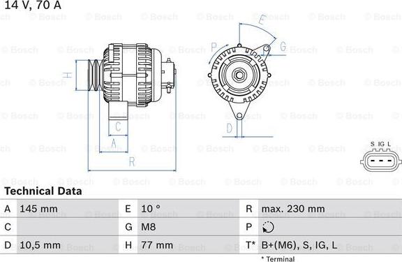 BOSCH 0 986 049 510 - Generator alexcarstop-ersatzteile.com