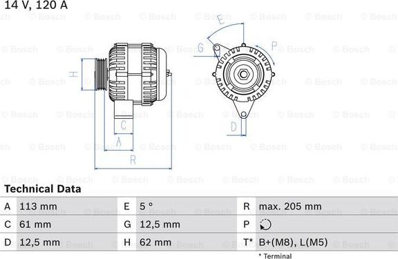 BOSCH 0 986 049 530 - Generator alexcarstop-ersatzteile.com