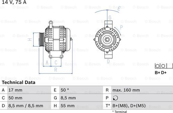 BOSCH 0 986 049 081 - Generator alexcarstop-ersatzteile.com