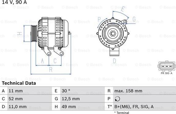 BOSCH 0 986 049 121 - Generator alexcarstop-ersatzteile.com