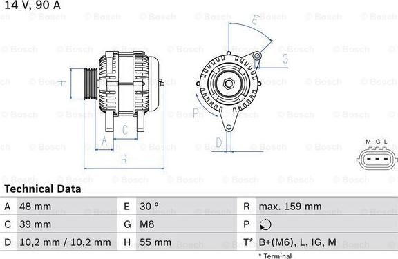 BOSCH 0 986 049 211 - Generator alexcarstop-ersatzteile.com