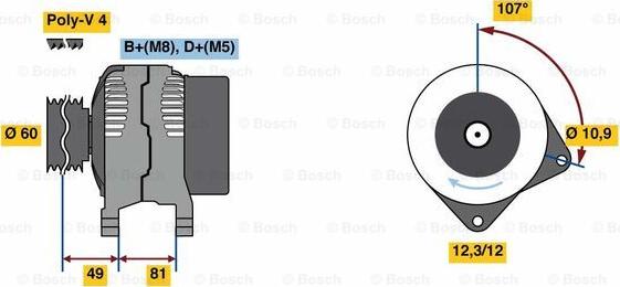 BOSCH 0 986 049 740 - Generator alexcarstop-ersatzteile.com