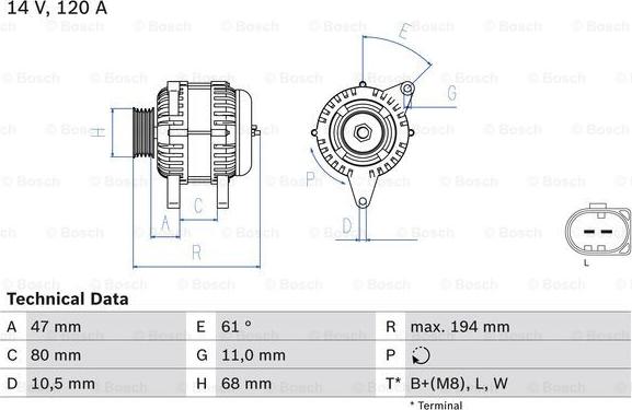 BOSCH 0 986 044 890 - Generator alexcarstop-ersatzteile.com