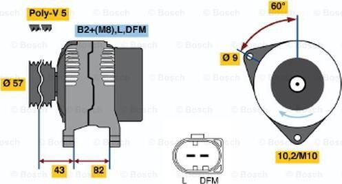 BOSCH 0 986 044 310 - Generator alexcarstop-ersatzteile.com