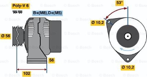 BOSCH 0 986 044 370 - Generator alexcarstop-ersatzteile.com