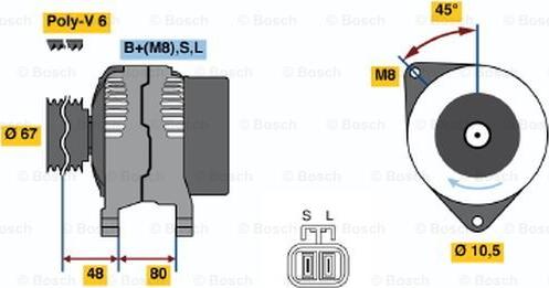 BOSCH 0 986 045 641 - Generator alexcarstop-ersatzteile.com