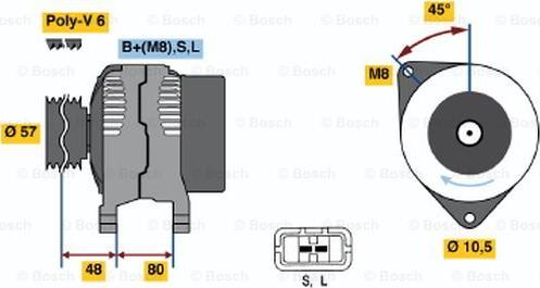 BOSCH 0 986 045 661 - Generator alexcarstop-ersatzteile.com