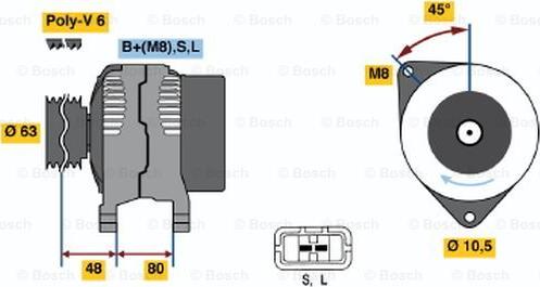 BOSCH 0 986 045 621 - Generator alexcarstop-ersatzteile.com