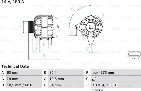 BOSCH 0 986 045 031 - Generator alexcarstop-ersatzteile.com