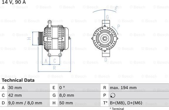 BOSCH 0 986 045 181 - Generator alexcarstop-ersatzteile.com