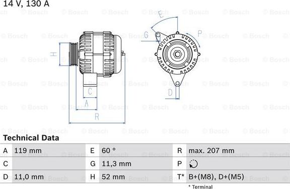 BOSCH 0 986 046 020 - Generator alexcarstop-ersatzteile.com