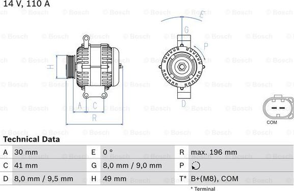 BOSCH 0 986 046 130 - Generator alexcarstop-ersatzteile.com