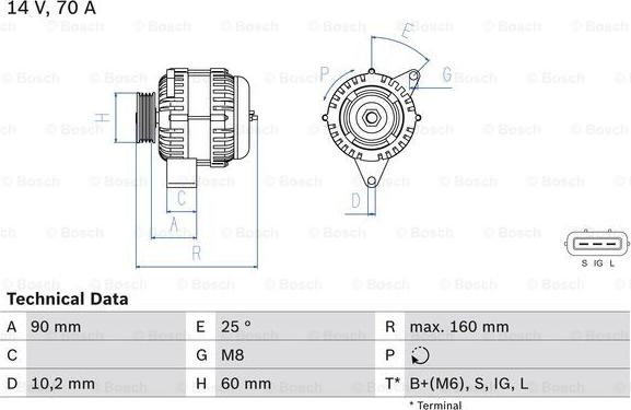 BOSCH 0 986 040 461 - Generator alexcarstop-ersatzteile.com