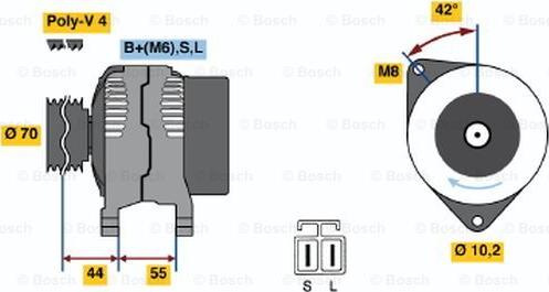 BOSCH 0 986 040 521 - Generator alexcarstop-ersatzteile.com