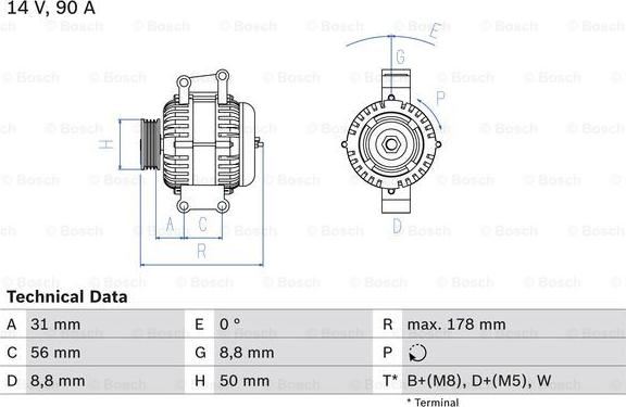 BOSCH 0 986 041 530 - Generator alexcarstop-ersatzteile.com