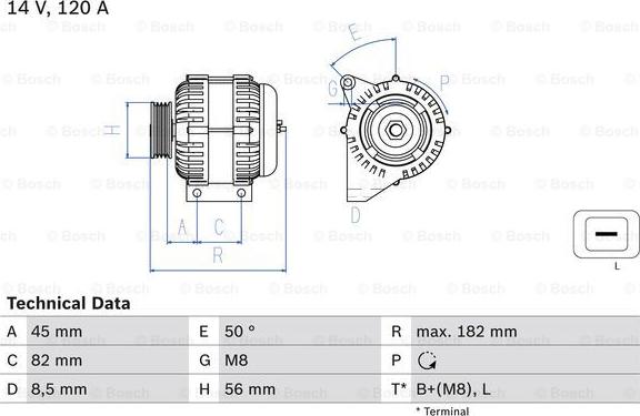 BOSCH 0 986 041 150 - Generator alexcarstop-ersatzteile.com