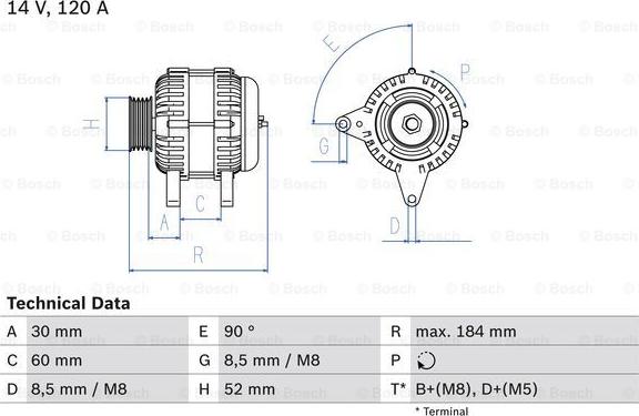 BOSCH 0 986 041 280 - Generator alexcarstop-ersatzteile.com