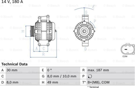 BOSCH 0 986 048 820 - Generator alexcarstop-ersatzteile.com