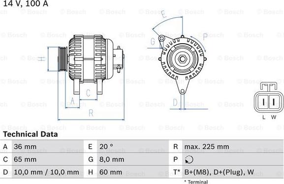 BOSCH 0 986 043 981 - Generator alexcarstop-ersatzteile.com