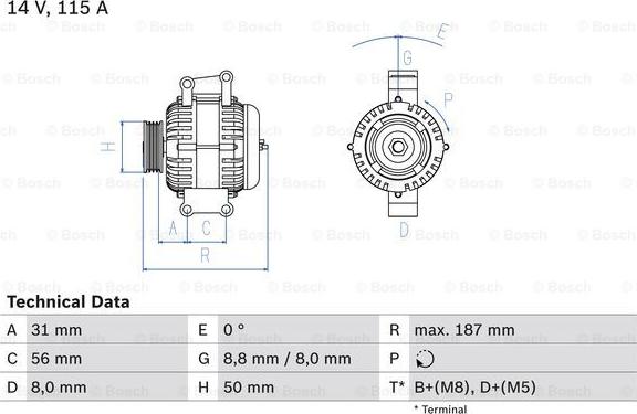 BOSCH 0 986 043 660 - Generator alexcarstop-ersatzteile.com