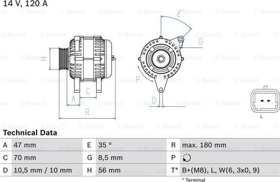 BOSCH 0 986 043 091 - Generator alexcarstop-ersatzteile.com