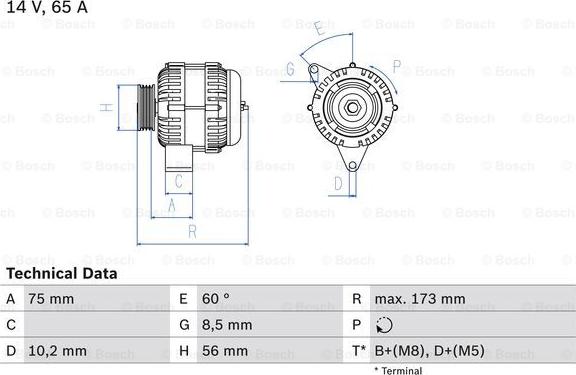 BOSCH 0 986 042 111 - Generator alexcarstop-ersatzteile.com