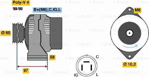 BOSCH 0 986 042 321 - Generator alexcarstop-ersatzteile.com