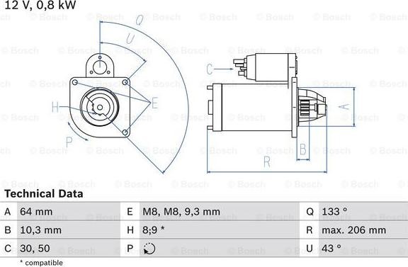 BOSCH 0 986 019 301 - Starter alexcarstop-ersatzteile.com