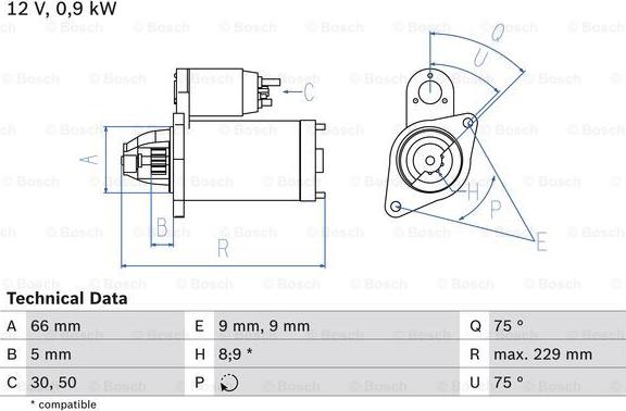 BOSCH 0 986 014 350 - Starter alexcarstop-ersatzteile.com