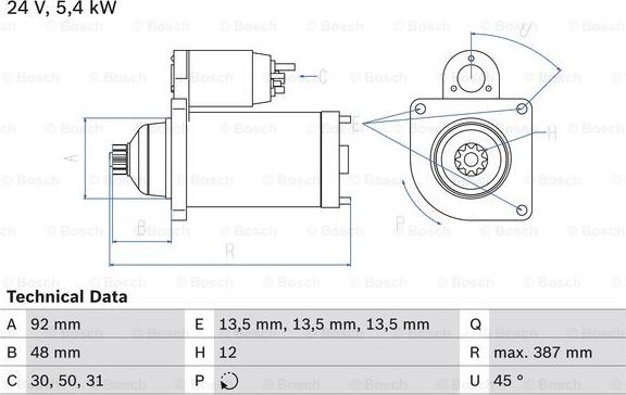 BOSCH 0 986 015 430 - Starter alexcarstop-ersatzteile.com