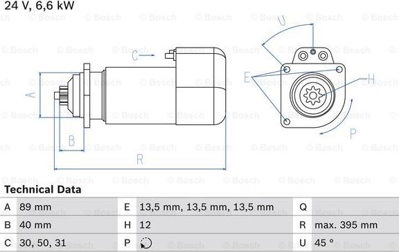 BOSCH 0 986 015 670 - Starter alexcarstop-ersatzteile.com