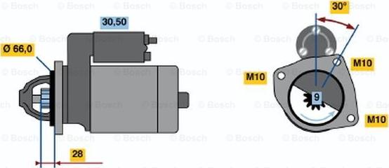 BOSCH 0 986 010 220 - Starter alexcarstop-ersatzteile.com