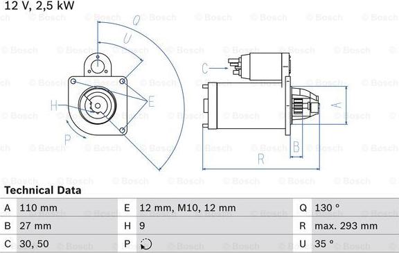 BOSCH 0 986 011 060 - Starter alexcarstop-ersatzteile.com