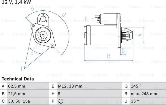 BOSCH 0 986 018 190 - Starter alexcarstop-ersatzteile.com