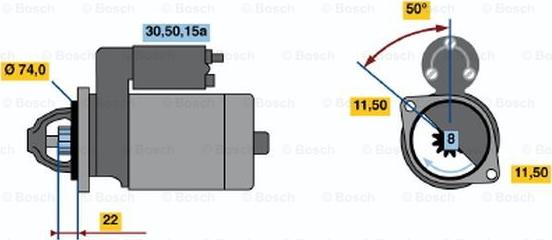 BOSCH 0 986 012 121 - Starter alexcarstop-ersatzteile.com