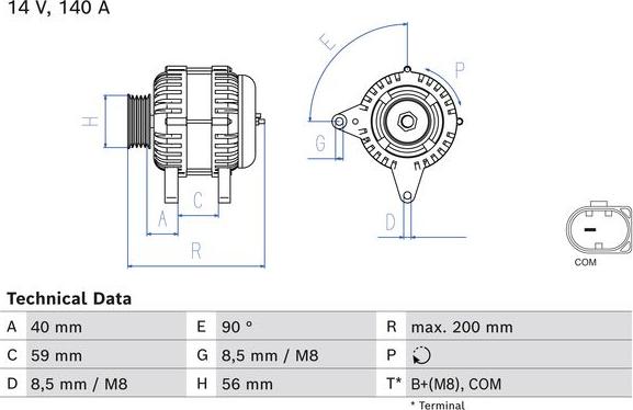 BOSCH 0 986 085 040 - Generator alexcarstop-ersatzteile.com