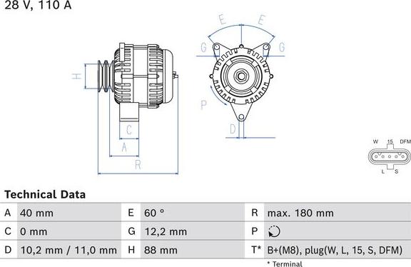 BOSCH 0 986 085 280 - Generator alexcarstop-ersatzteile.com