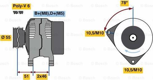 BOSCH 0 986 080 530 - Generator alexcarstop-ersatzteile.com