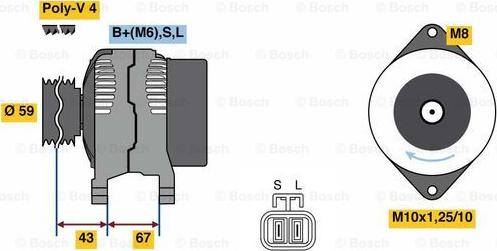 BOSCH 0 986 080 520 - Generator alexcarstop-ersatzteile.com