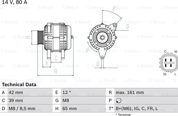 BOSCH 0 986 080 570 - Generator alexcarstop-ersatzteile.com