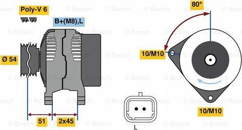 BOSCH 0 986 080 110 - Generator alexcarstop-ersatzteile.com