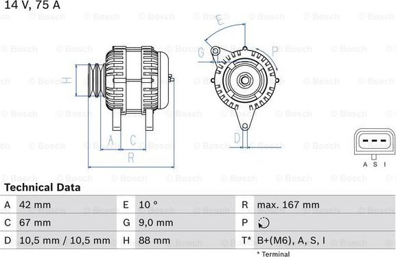 BOSCH 0 986 080 390 - Generator alexcarstop-ersatzteile.com