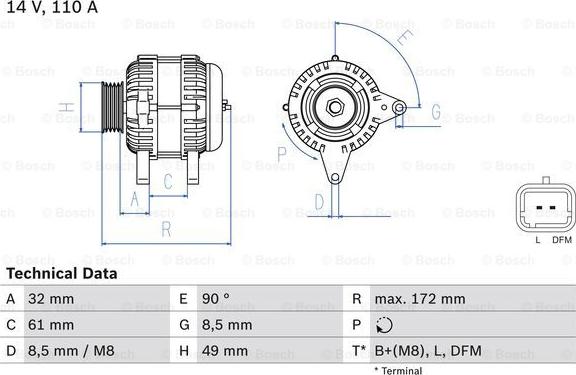 BOSCH 0 986 080 330 - Generator alexcarstop-ersatzteile.com