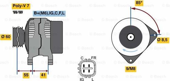 BOSCH 0 986 080 730 - Generator alexcarstop-ersatzteile.com