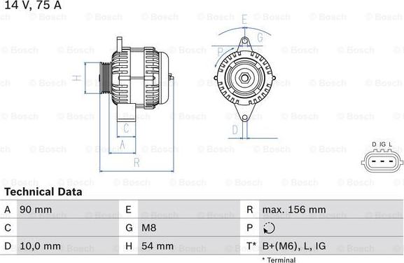 BOSCH 0 986 081 950 - Generator alexcarstop-ersatzteile.com