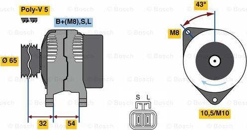 BOSCH 0 986 081 050 - Generator alexcarstop-ersatzteile.com